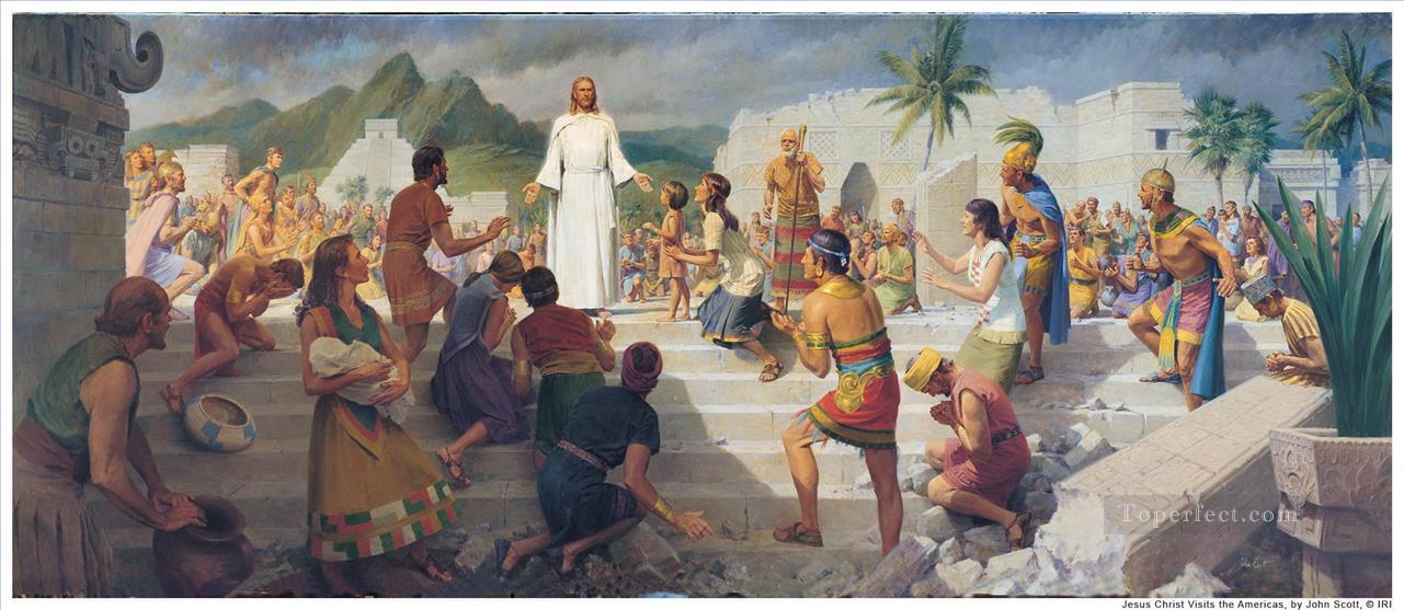 Jesús Enseñando En El Hemisferio Occidental Cristiano Religioso Pintura al óleo